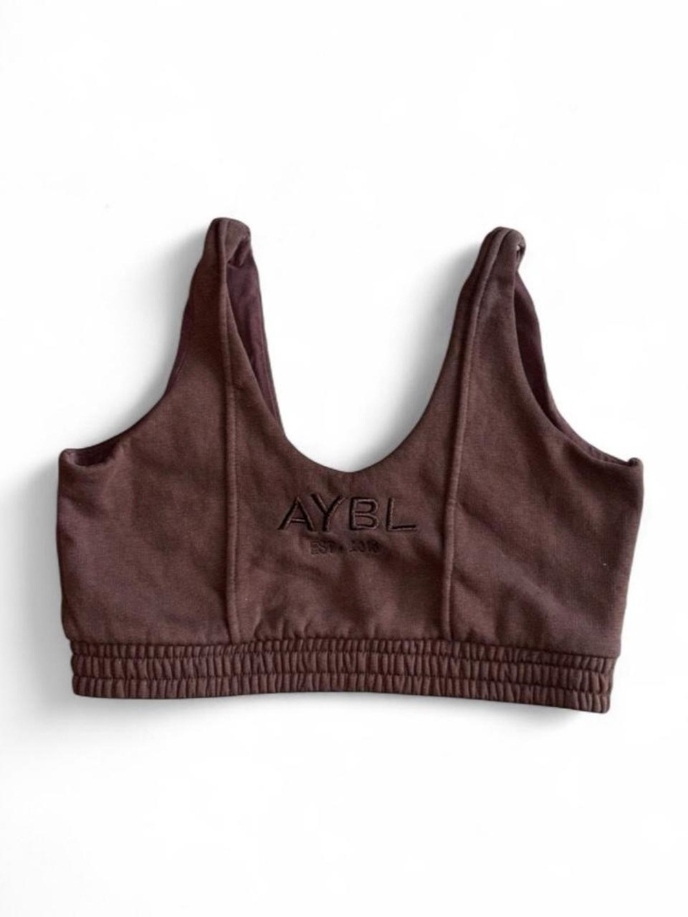 AYBL Chocolate Brown Scoop Neck Seamless Sports Bra